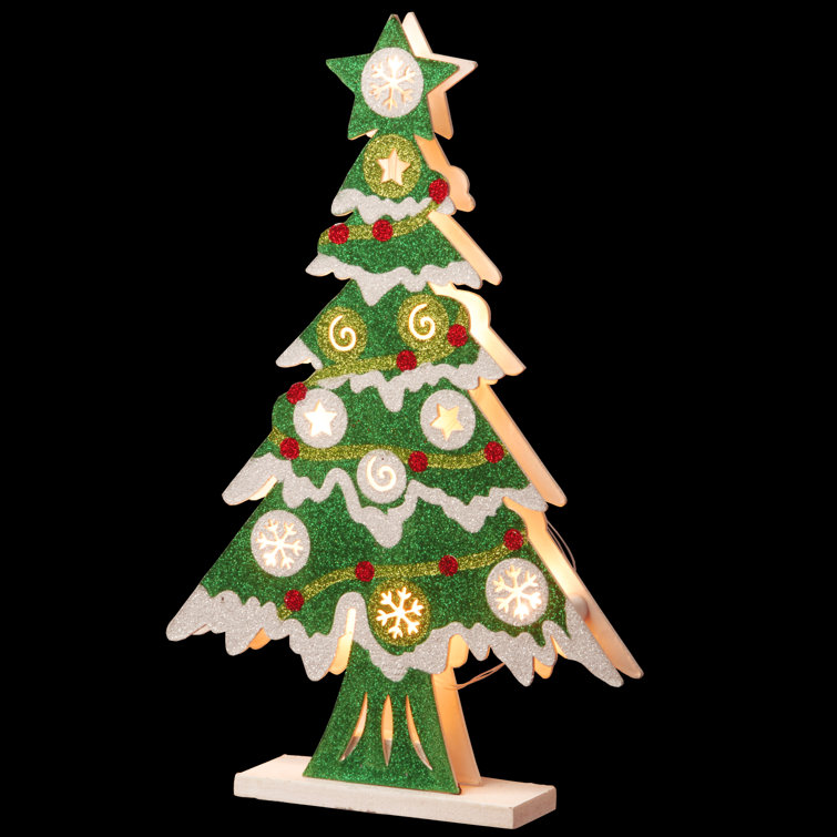 The Holiday Aisle® PreLit Wooden Christmas Tree & Reviews Wayfair